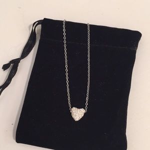 Pretty silver Cubic heart necklace